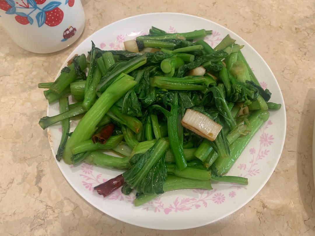 生炒菜心 广东茶楼超有锅气的素菜