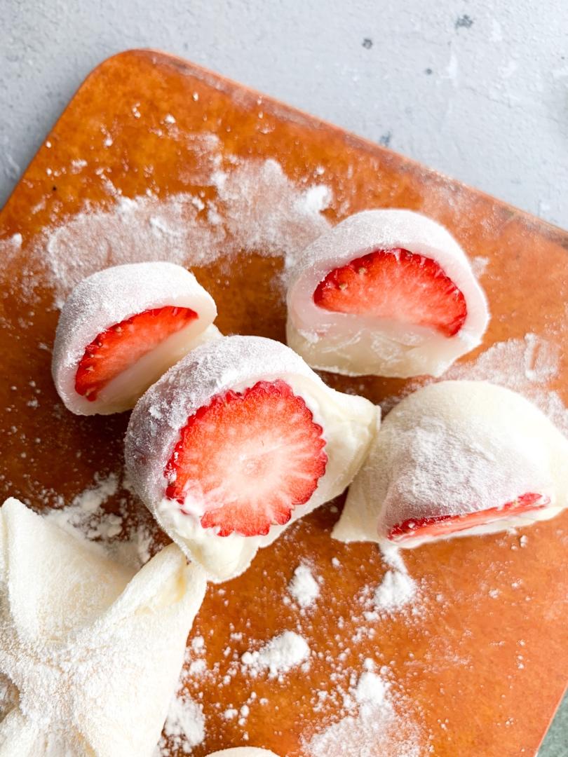 无黄油版糯米糍雪媚娘大福糯米皮水果包