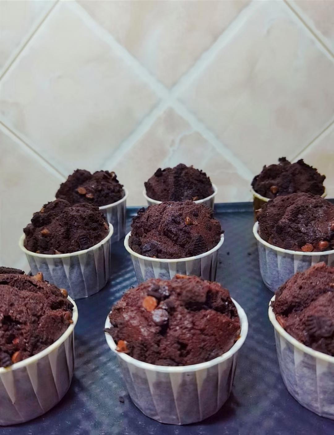 在家做巧克力蘑菇头麦芬蛋糕🍫