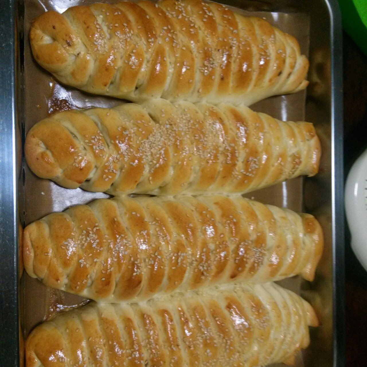 辫子豆沙面包