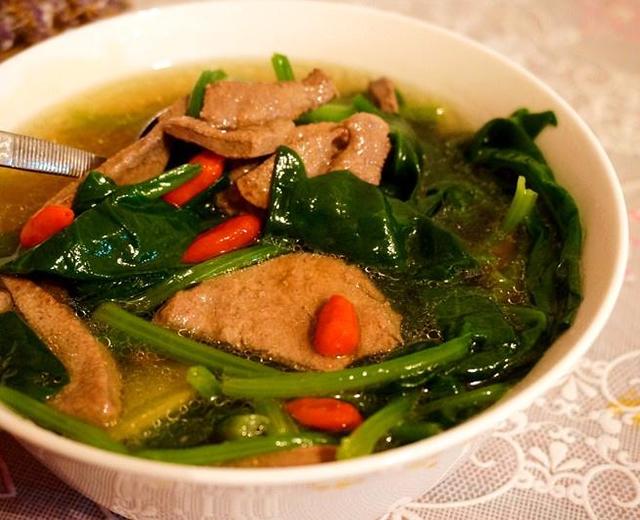 营养汤---菠菜猪肝汤的做法