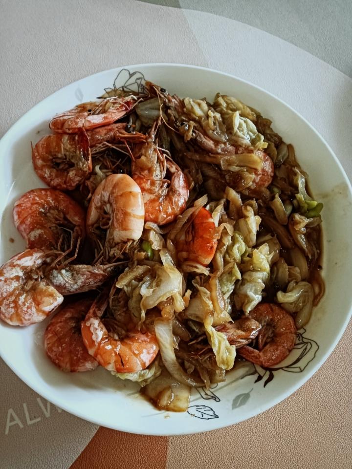 大虾炒白菜