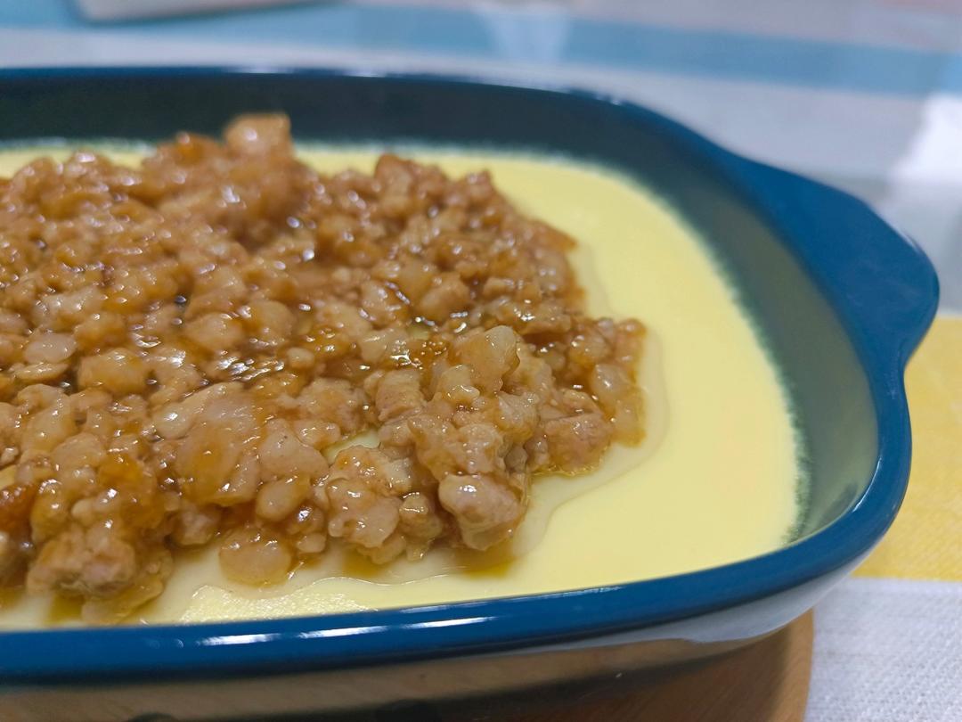 巨嫩滑肉末蒸蛋 大人小孩都爱吃