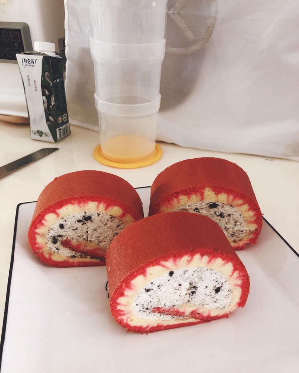 蛋糕卷，红丝绒蛋糕卷，旋风蛋糕卷