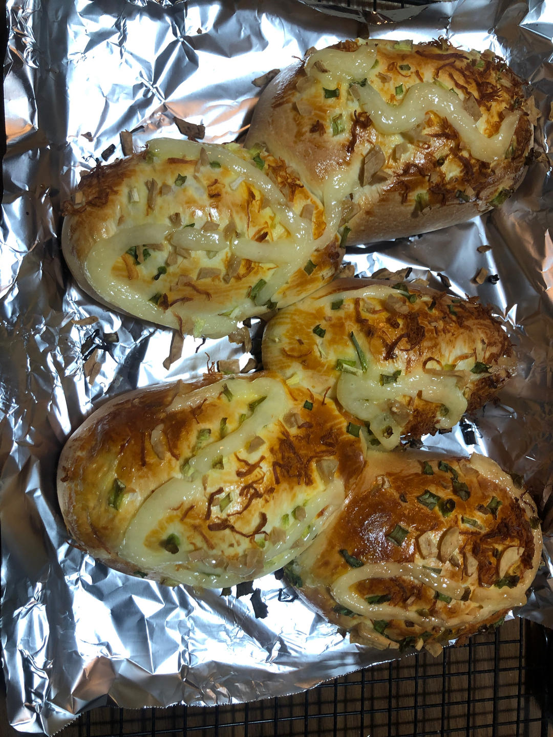 香葱火腿肉松面包