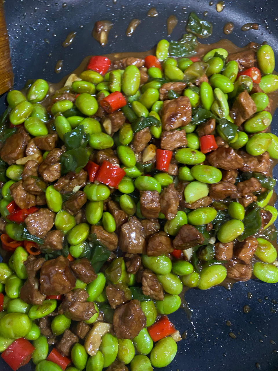 毛豆炒肉（超简单）