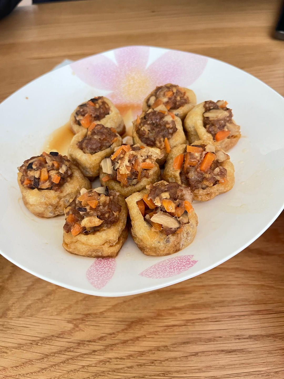 一端上桌就被秒光的时蔬肉沫酿油豆腐