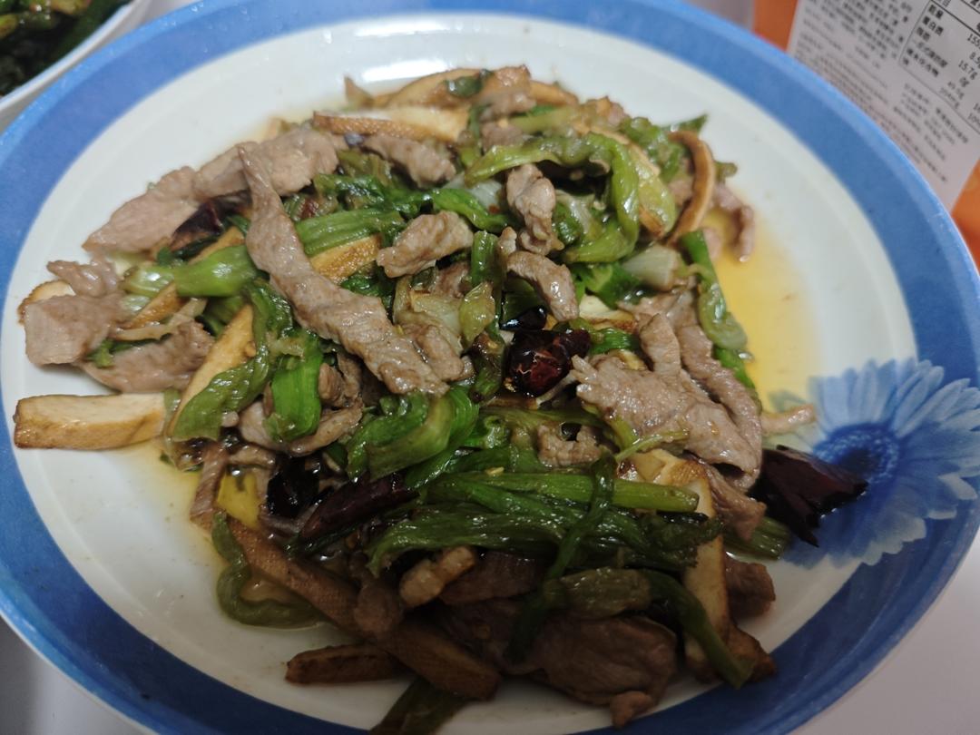 水芹香干炒肉丝