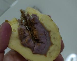 葡萄干蛋糕卷/麻薯芋泥肉松馅/奶牛花纹的做法 步骤20