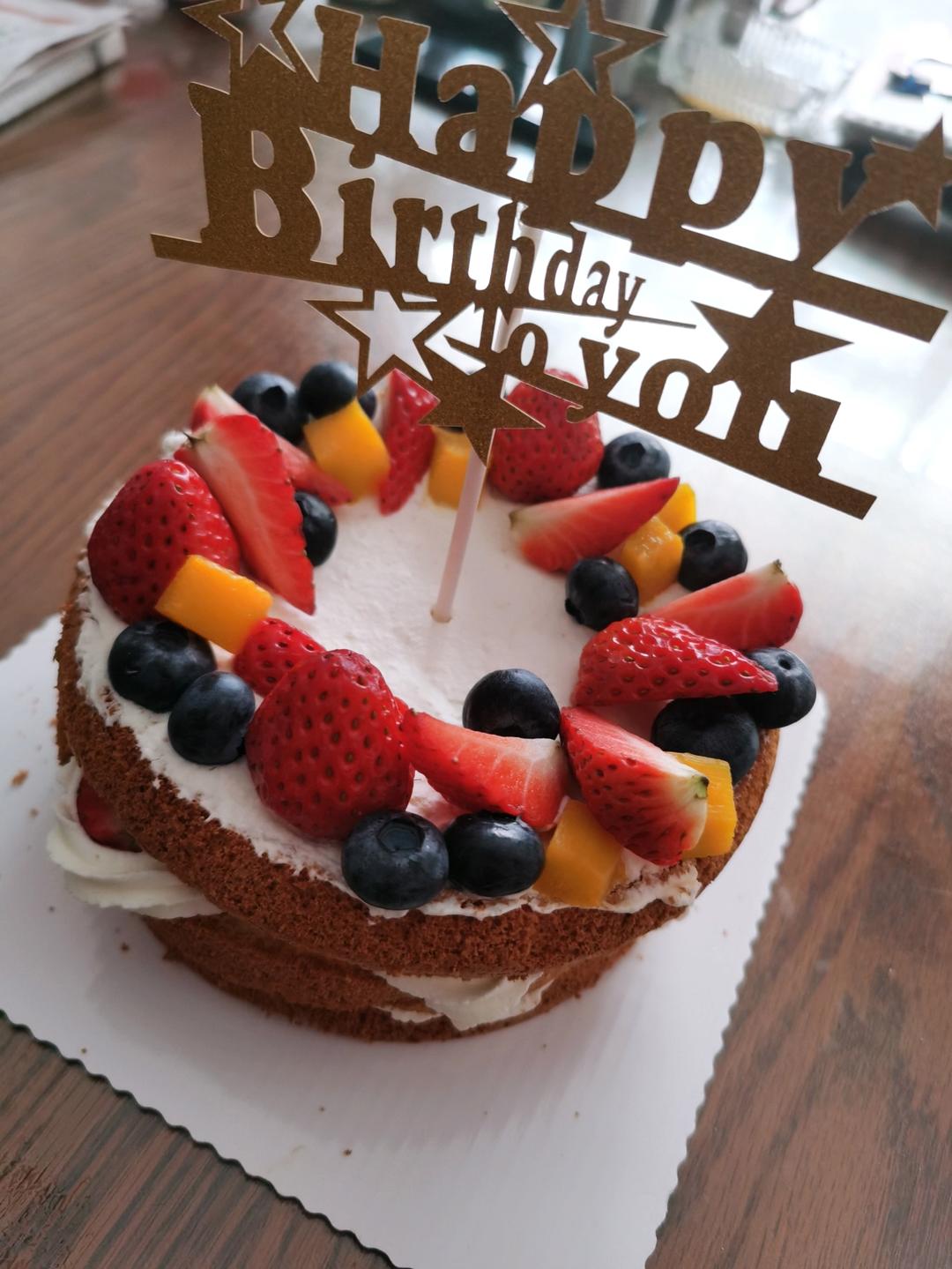 可可戚风水果裸蛋糕