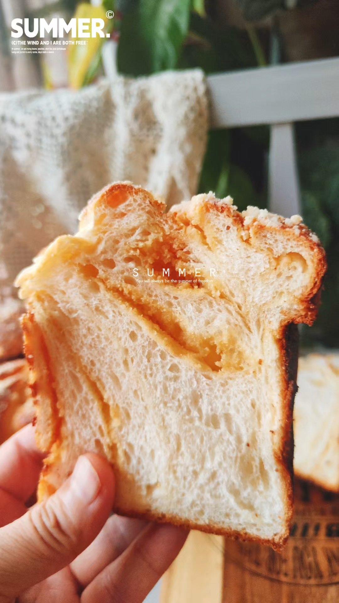 波兰种基础面团，焦糖奶酥绵吐司