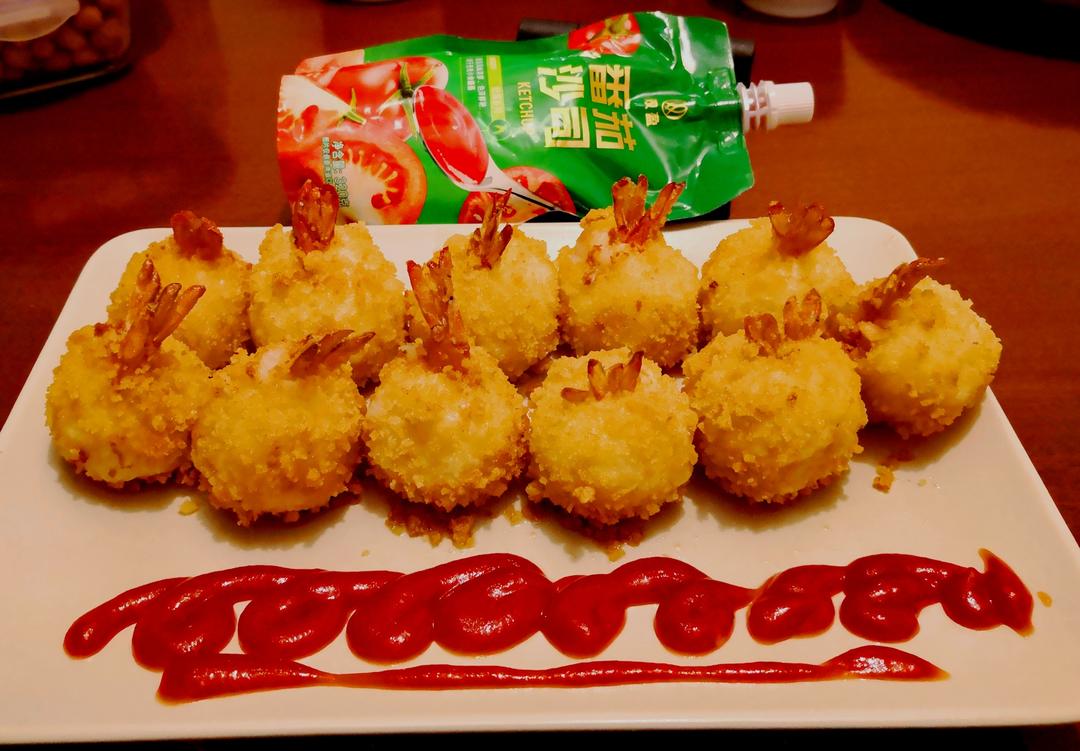 凤尾虾球的做法