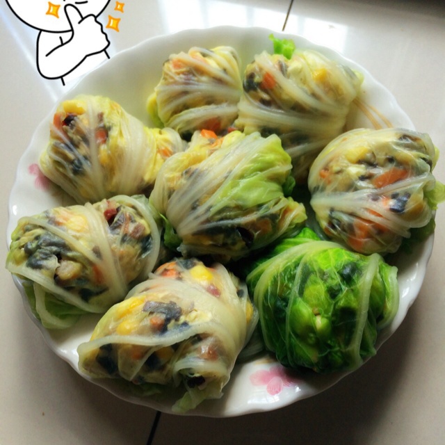 鲜香白菜包(八宝财袋)