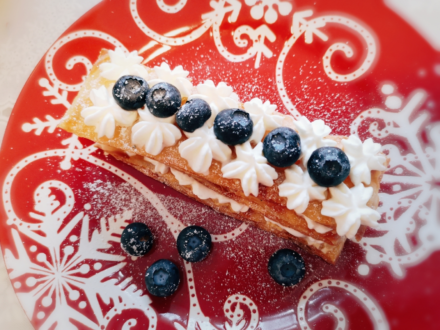亲子烘焙の蓝莓🍒拿破仑（手抓饼版）的做法