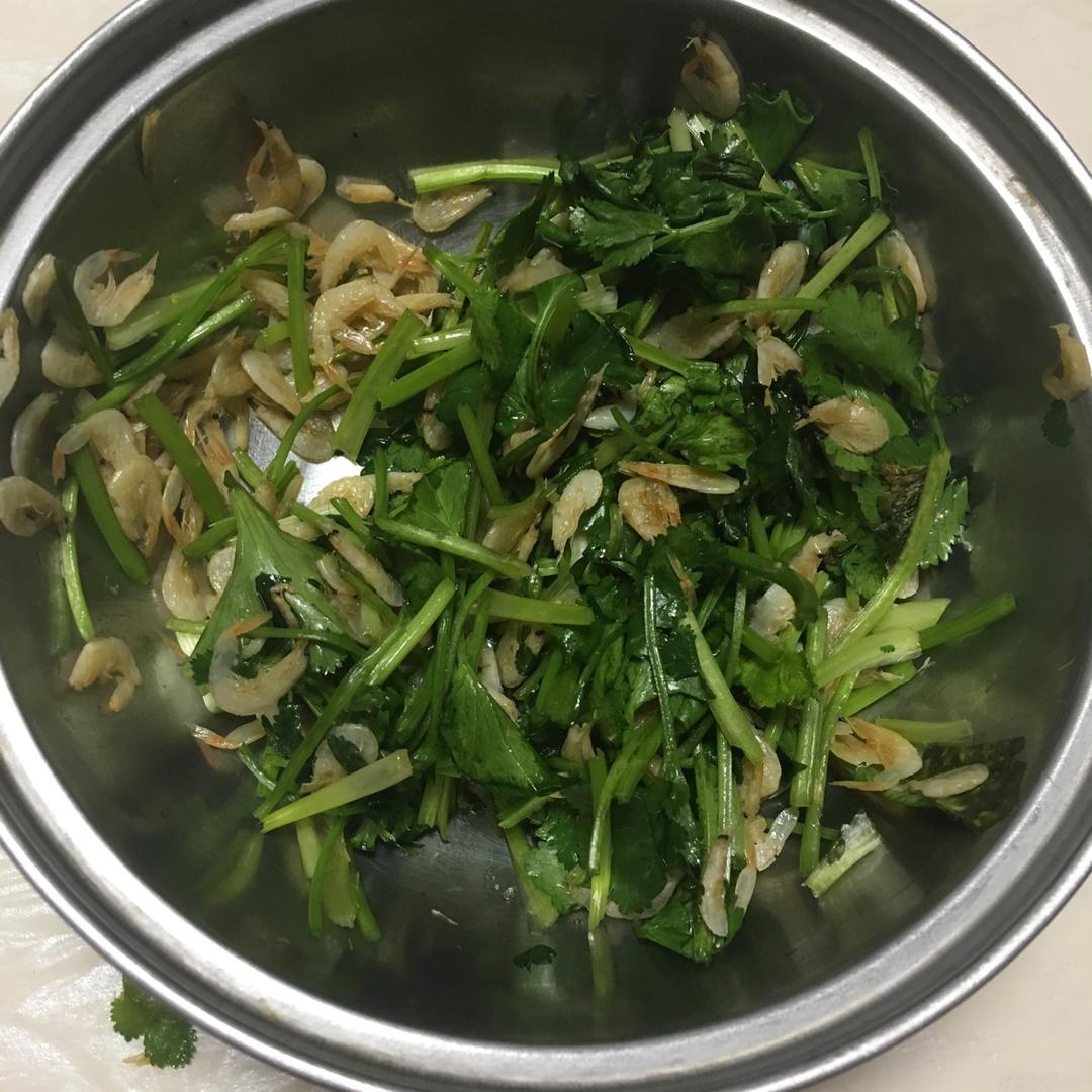 凉拌香菜虾皮