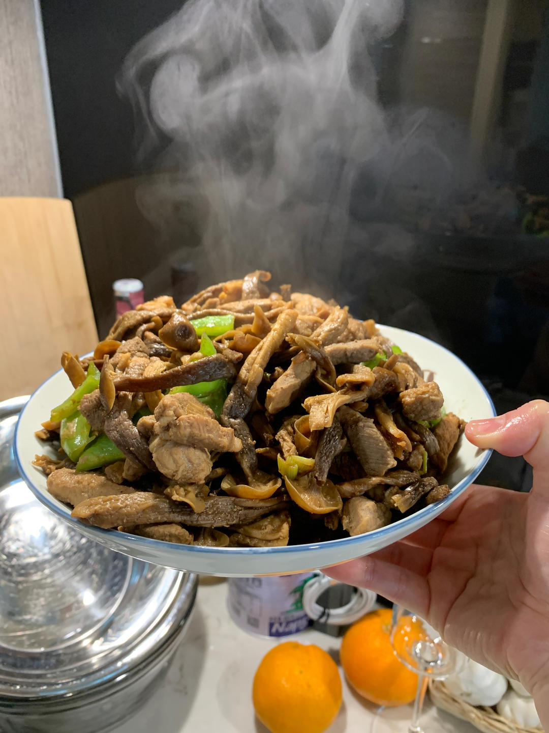 鹿茸菇炒肉