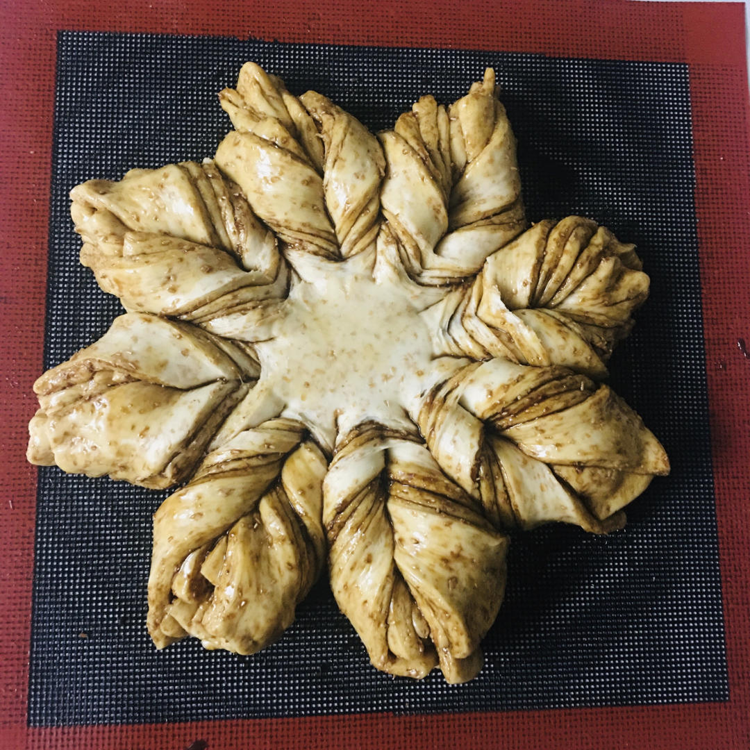 ins网红圣诞红糖肉桂雪花全麦面包（一次发酵）B83