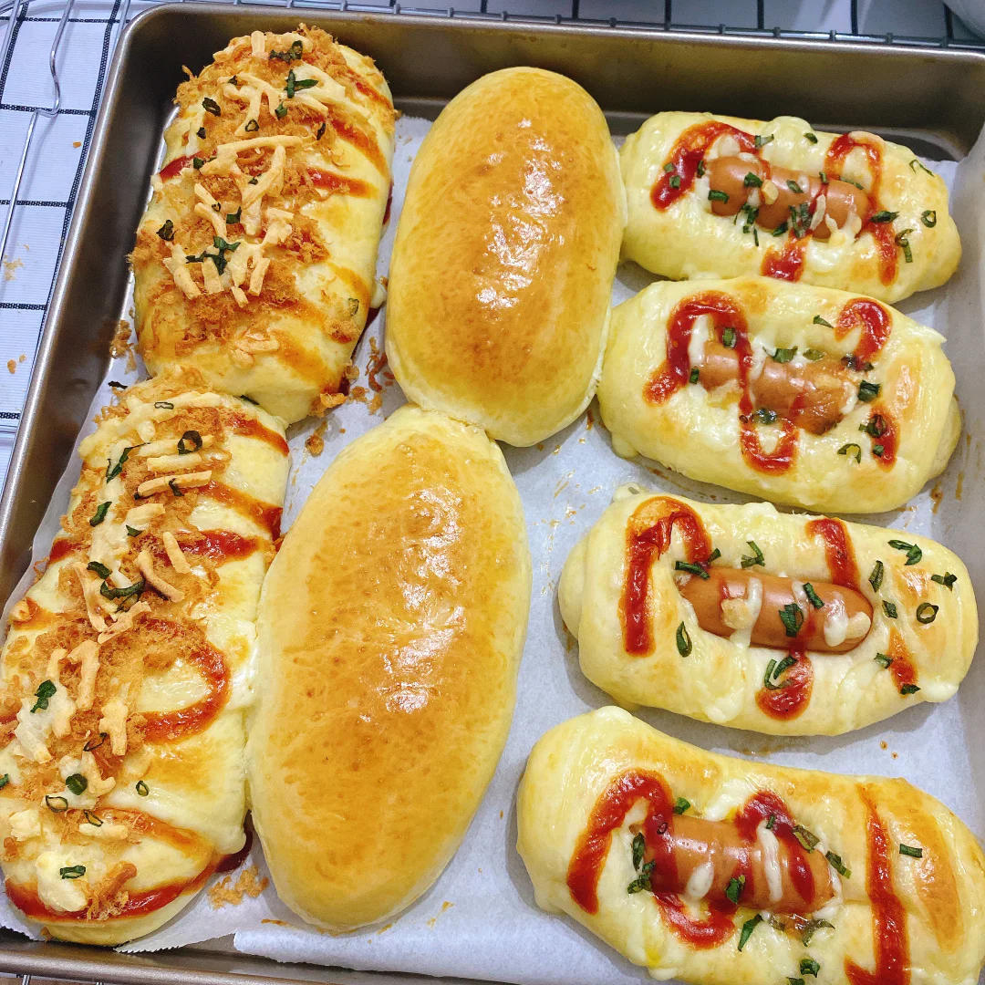 肉松沙拉酱芝士面包（17小时中种面团）