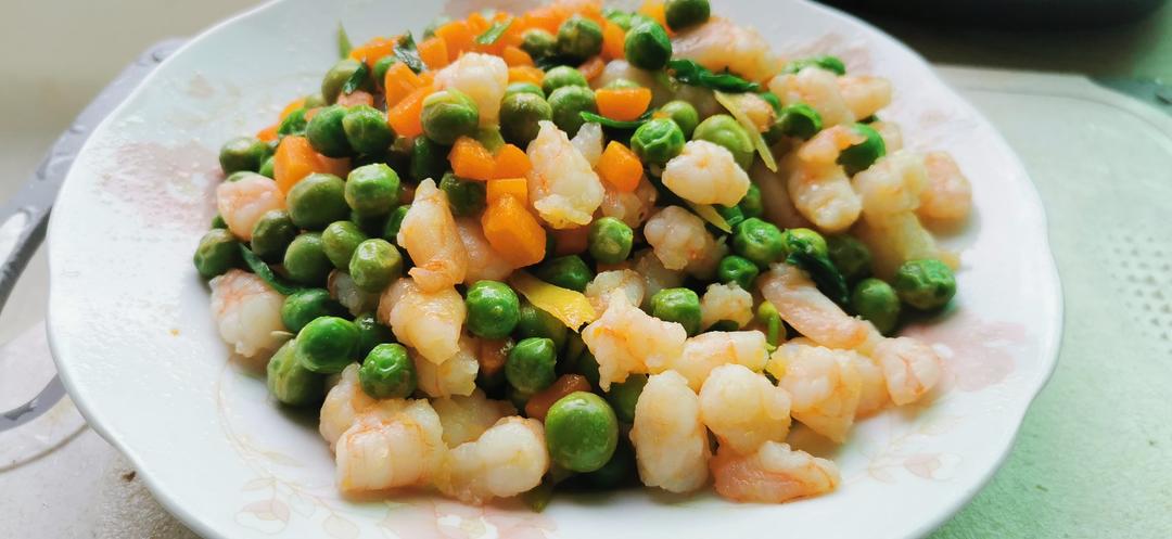 虾仁炒玉米青豆