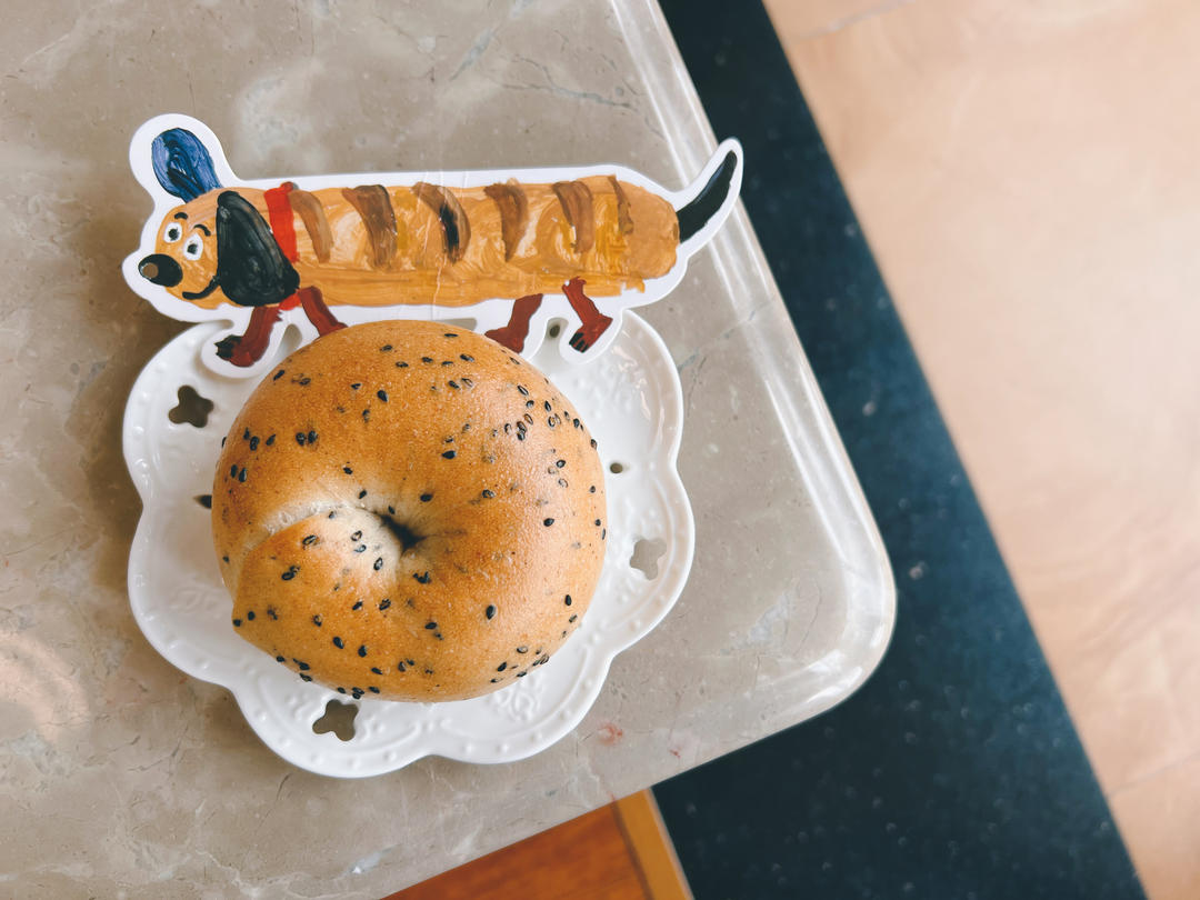 黑芝麻全麦贝果