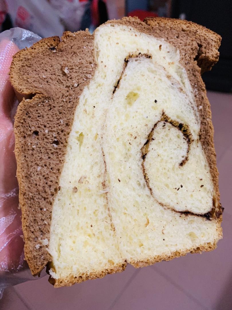 柔软的黑钻吐司🍞可可蛋糕夹牛奶吐司 一箭双雕的美味