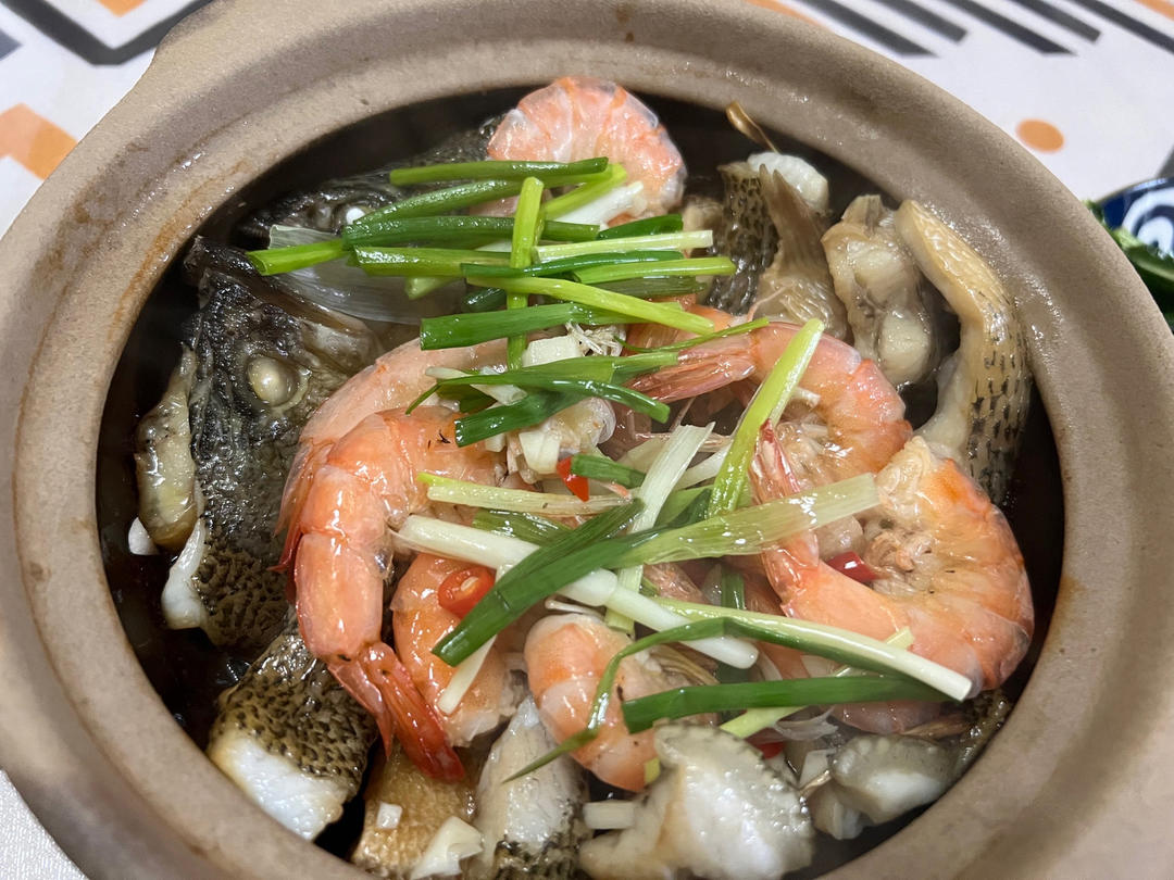 葱香焗鲈鱼