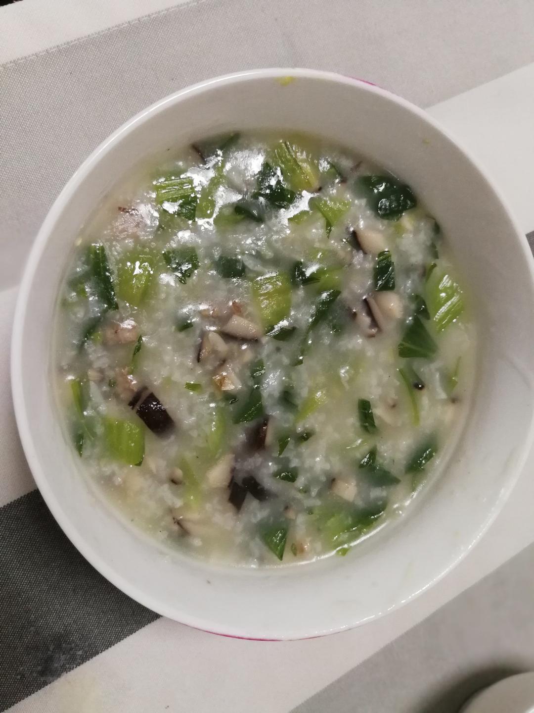 宝宝的香菇肉末油菜粥