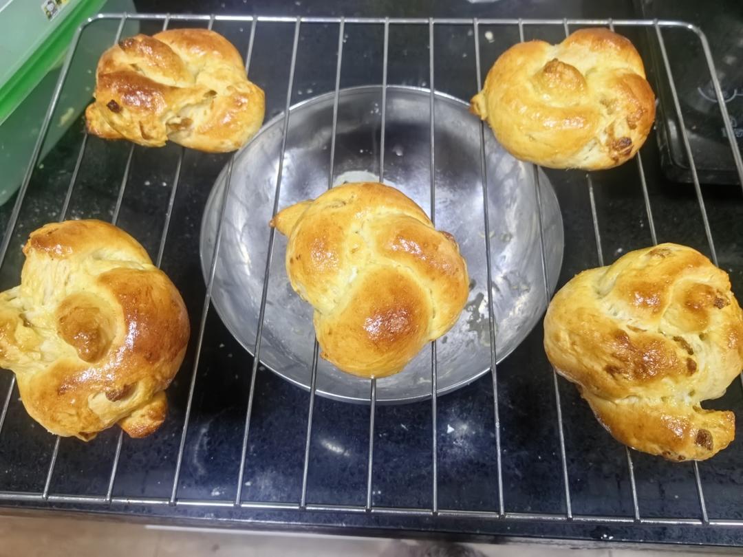 奶油小花面包｜五瓣花编法