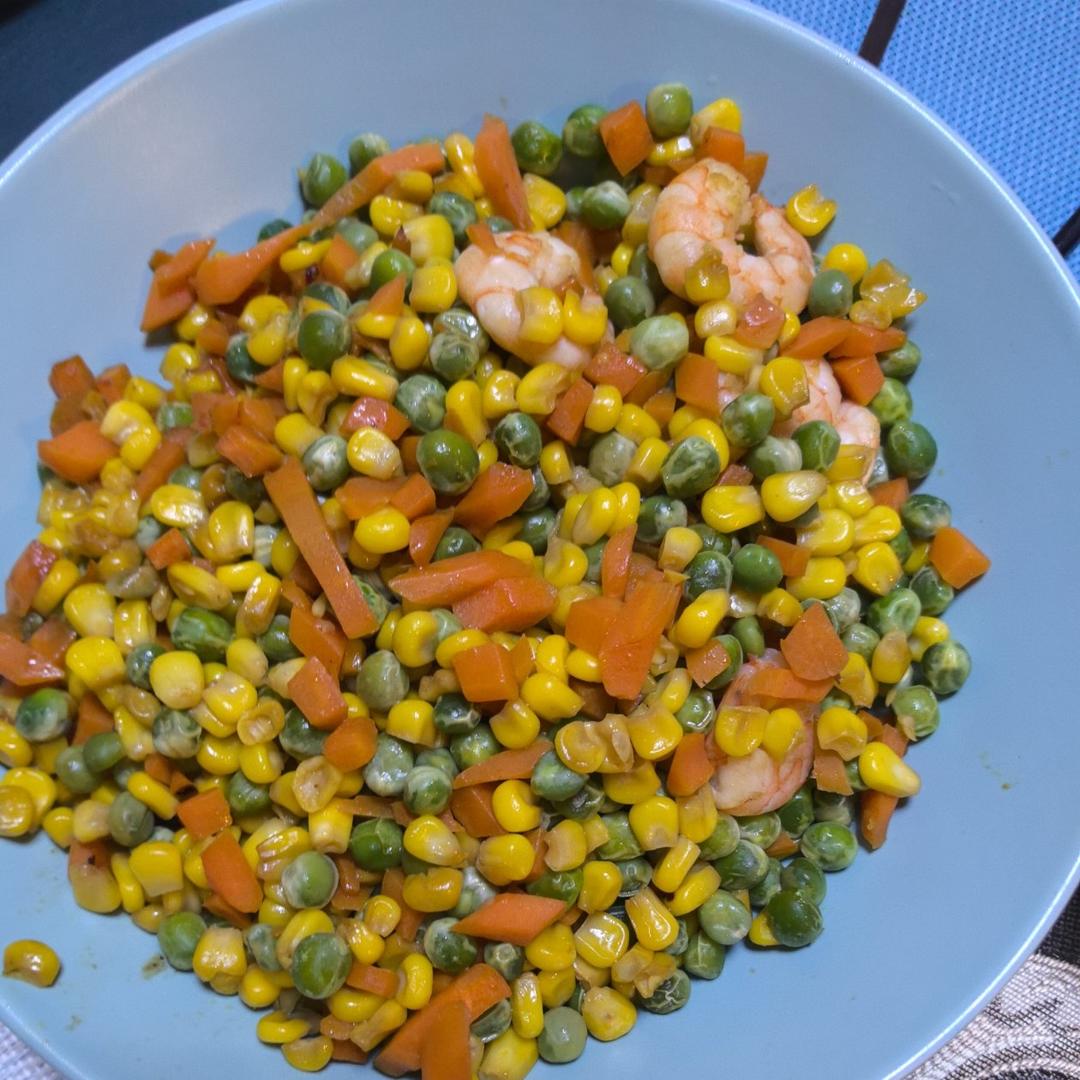 什锦玉米粒虾仁🍤🌽🥕