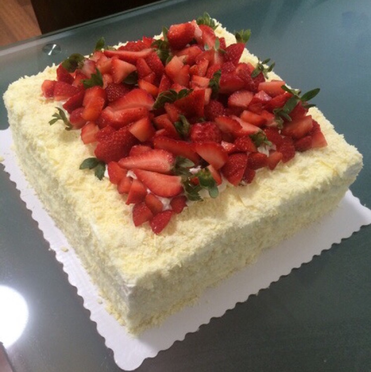 魔法石amy做的方形水果夹层蛋糕