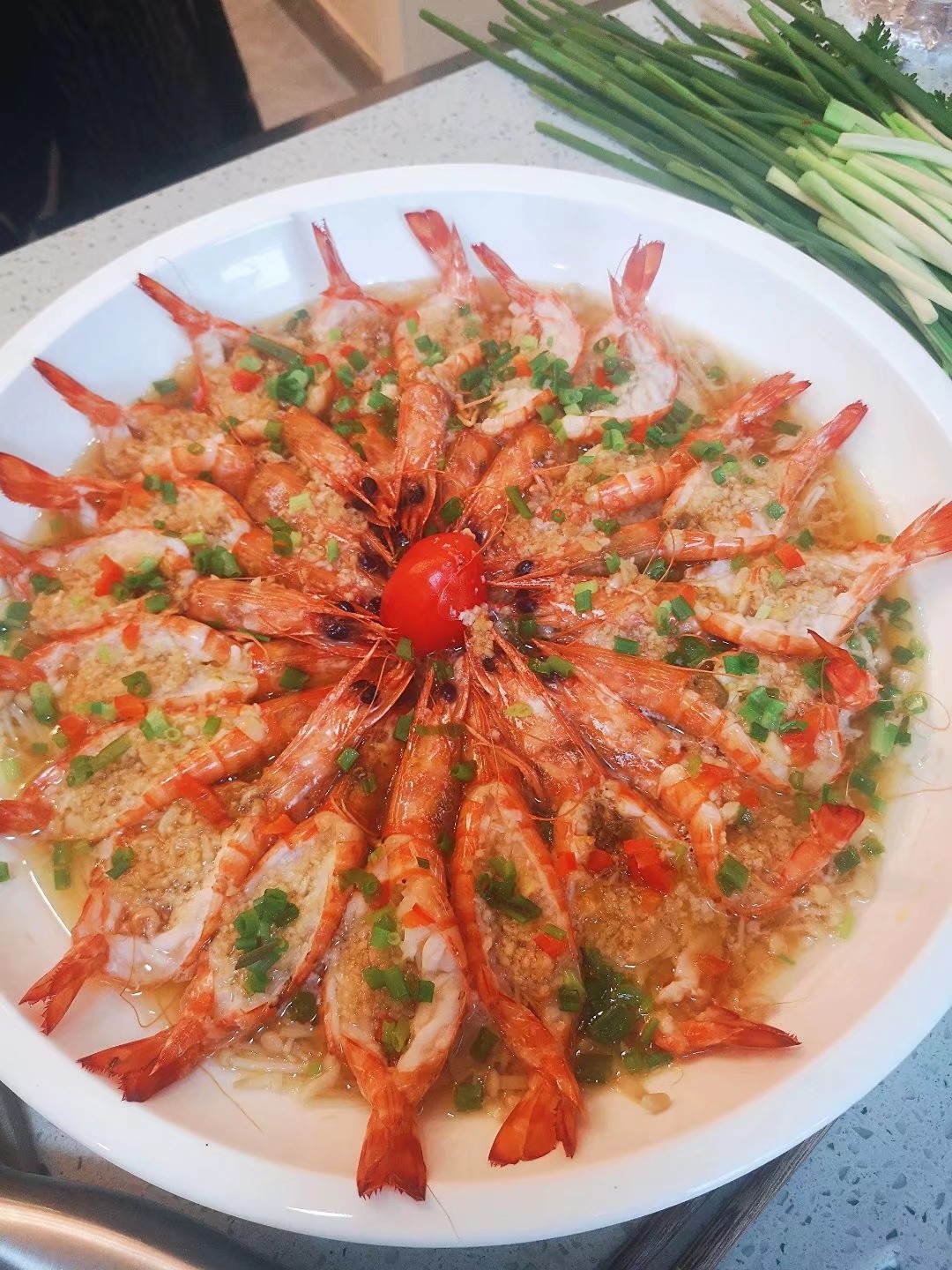 蒜蓉金针菇蒸虾