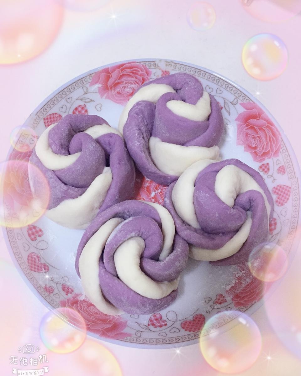 紫薯玫瑰花馒头
