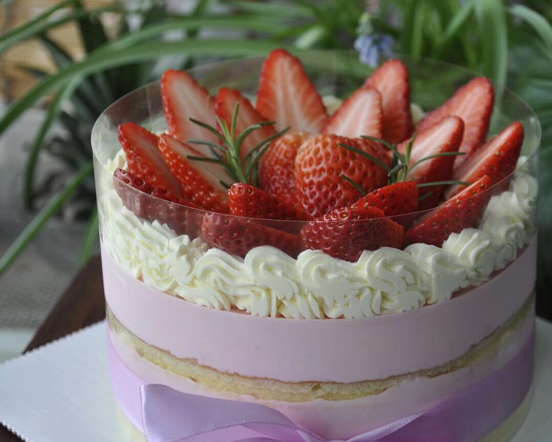 少女心|草莓红龙果冻芝士蛋糕的做法