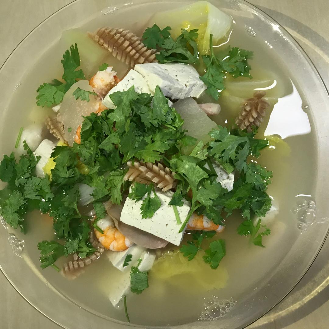 gcg做的海鲜豆腐汤