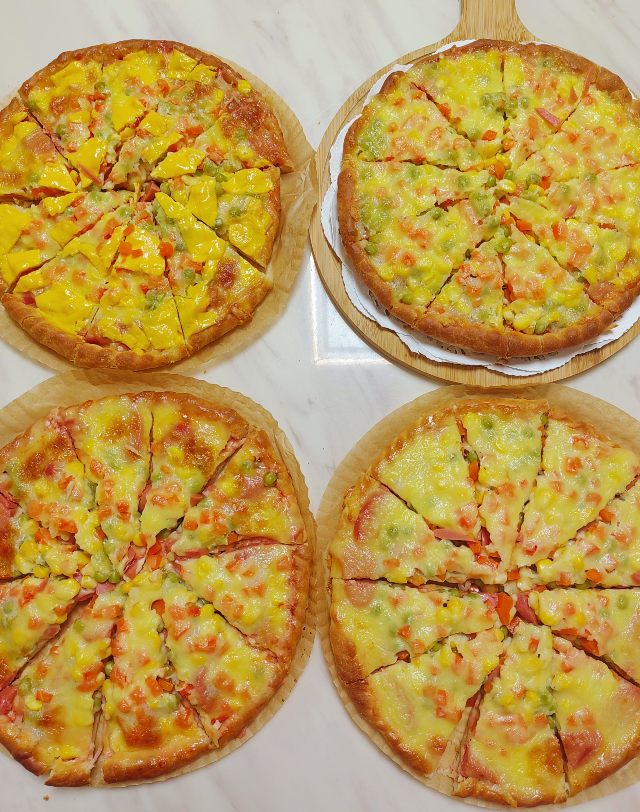 10寸玉米红萝卜芝士火腿披萨（熟胚）的做法 步骤36