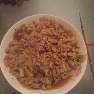 肉末粉丝蒸金针菇