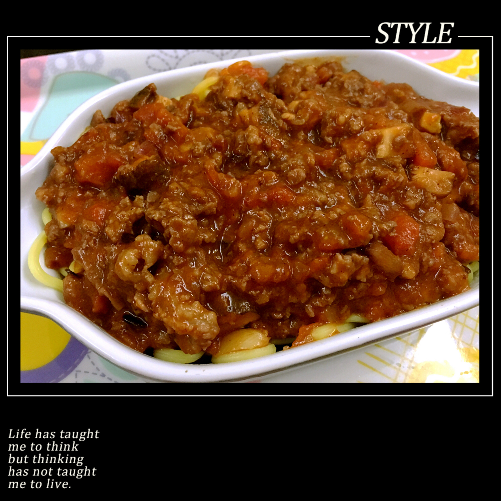 蕃茄蘑菇肉酱意大利面