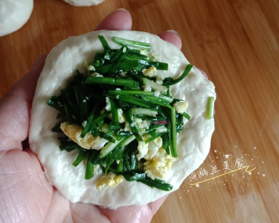 发面韭菜鸡蛋饼的做法 步骤6