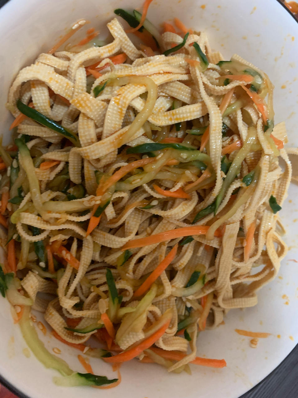 绝佳开胃凉菜之凉拌豆皮丝