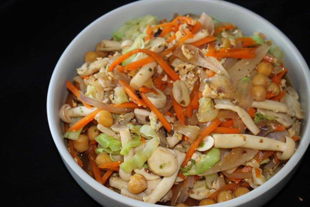 和风素菇鹰嘴豆滑蛋【健康一锅端】