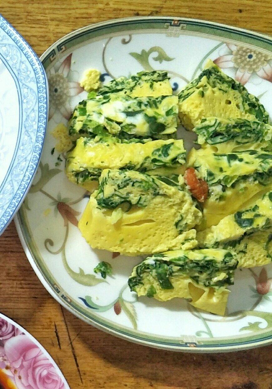 蘸汁菠菜鸡蛋糕——春季养生多吃菠菜
