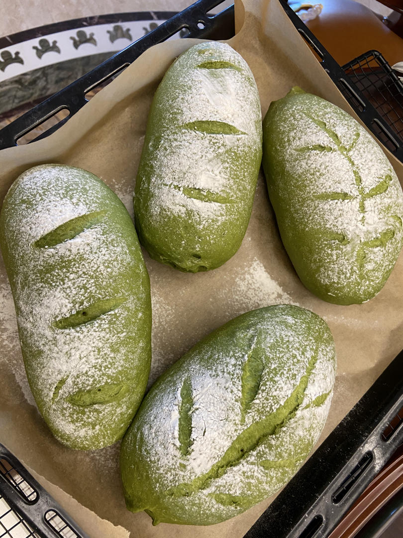 抹茶蜜豆软欧包