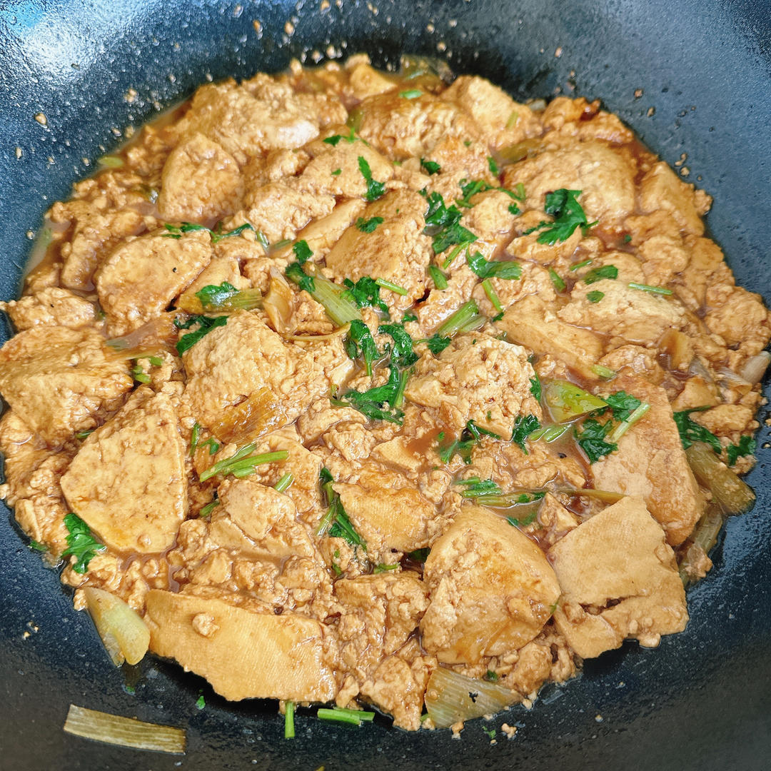 葱烧豆腐