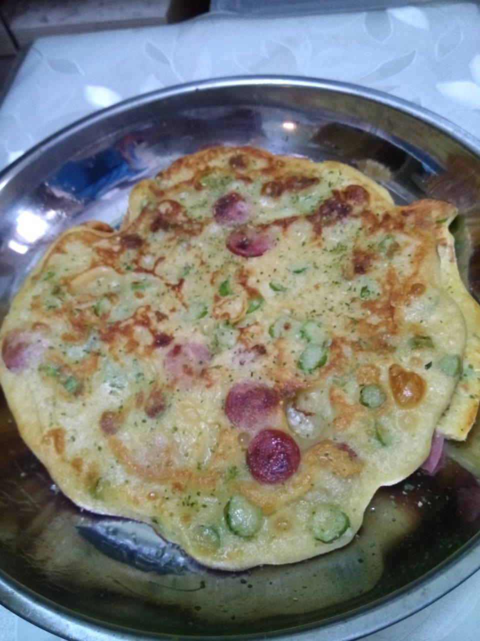 快手早餐-火腿香葱煎饼