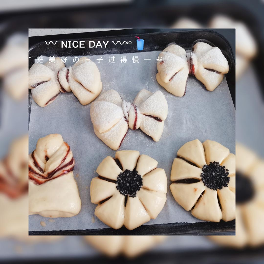 好吃又好看的蝴蝶结🎀豆沙面包