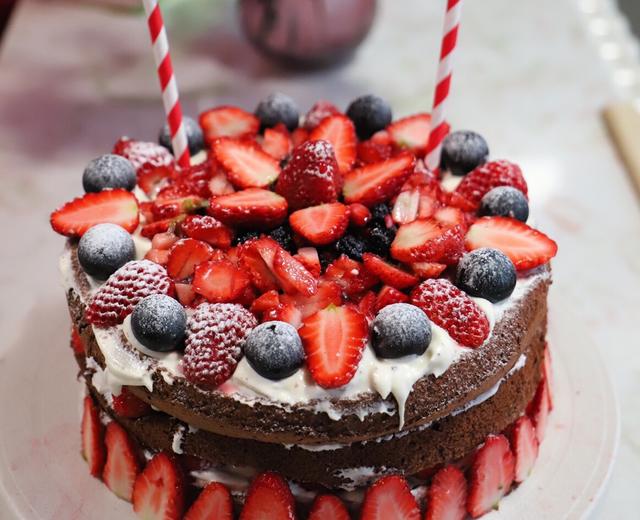 八寸草莓裸蛋糕