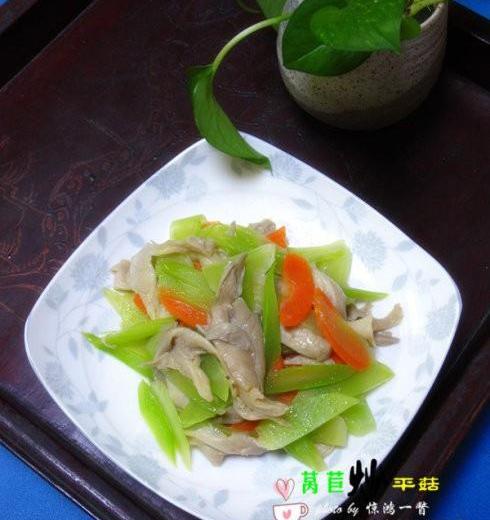 莴苣炒平菇