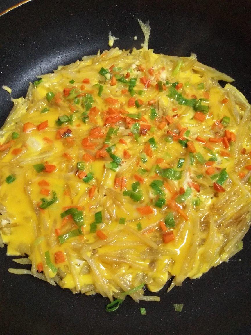 年宝麻麻做的土豆丝鸡蛋饼