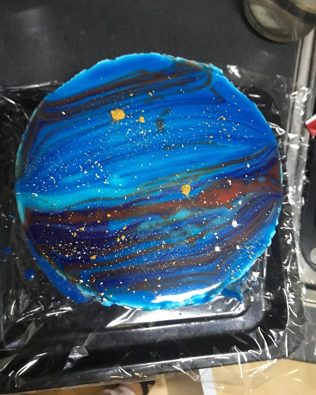 胖卡门做的〔梦幻星空慕斯蛋糕〕镜面蛋糕