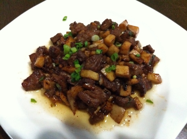 黑椒杏鲍菇牛肉粒